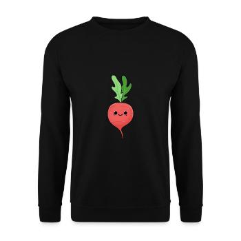 Radieschen - Unisex Pullover - Schwarz - Vorne - Alina (178cm) & Michal (187cm)