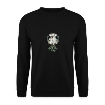 Best Mom Ever Koala Embrace Floral Wreath - Unisex Pullover - Schwarz - Vorne - Alina (178cm) & Michal (187cm)