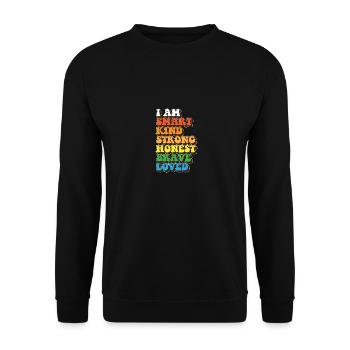 Daily Affirmation Uplifting Quotes Positive - Unisex Sweatshirt - black - Front - Alina (178cm) & Michal (187cm)
