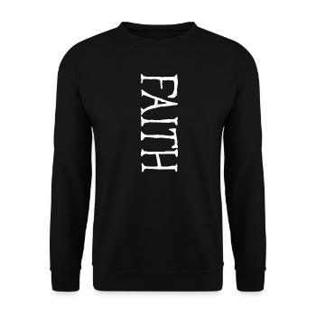 Faith Beautiful Vertical Christian Lettering - Unisex Sweatshirt - black - Front - Alina (178cm) & Michal (187cm)