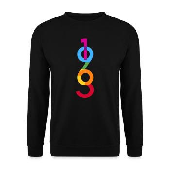 1963 - Unisex Pullover - Schwarz - Vorne - Alina (178cm) & Michal (187cm)