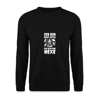 Witch Witch Broom Witch Costume Halloween - Unisex Sweatshirt - black - Front - Alina (178cm) & Michal (187cm)
