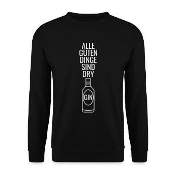 Gin - Alle guten Dinge sind dry - Unisex Pullover - Schwarz - Vorne - Alina (178cm) & Michal (187cm)