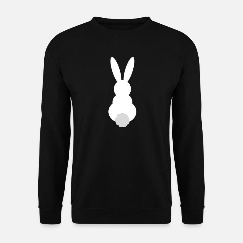 Häschen Silhouette mit Puschelschwanz - Unisex Pullover - Schwarz