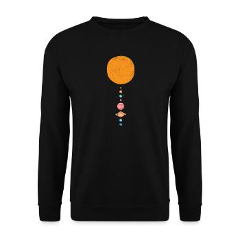 Solar System and Planets: Astronomy Gift - Unisex Sweatshirt - black - Front - Alina (178cm) & Michal (187cm)
