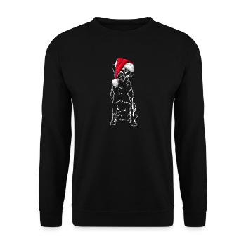 Santa LABRADOR Chiens de Noël Labbi Wilsigns - Sweat-shirt Unisexe - noir - Devant - Alina (178cm) & Michal (187cm)