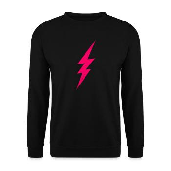 Neon Blitz Illustrative Grafik - Unisex Pullover - Schwarz - Vorne - Alina (178cm) & Michal (187cm)