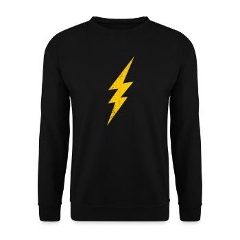 Flash d’énergieDesign en jaune - Sweat-shirt Unisexe - noir - Devant - Alina (178cm) & Michal (187cm)