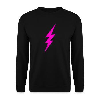 Glowing Pink Lightning - Unisex Sweatshirt - black - Front - Alina (178cm) & Michal (187cm)
