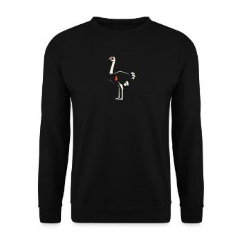 Bird Style Retro Ostrich Strauss Bouquet Motif - Unisex Sweatshirt - black - Front - Alina (178cm) & Michal (187cm)