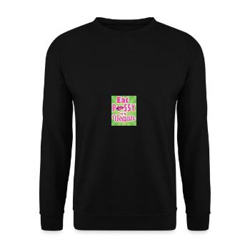 Manger de la chatte c’est végétalien - Sweat-shirt Unisexe - noir - Devant - Alina (178cm) & Michal (187cm)