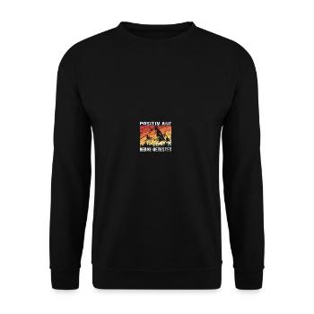 Positiv Auf Berge Getestet Bergsteiger Berg Spruch - Unisex Pullover - Schwarz - Vorne - Alina (178cm) & Michal (187cm)