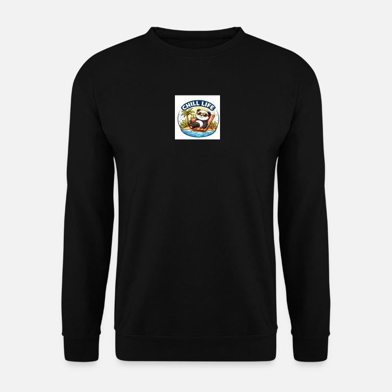 Chill Life Panda Beach - Unisex Pullover - Schwarz