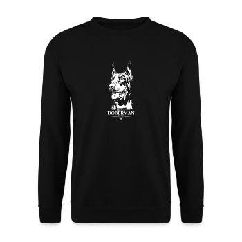 Doberman Mom Dog Dog Doberman Wilsigns - Unisex Sweatshirt - black - Front - Alina (178cm) & Michal (187cm)