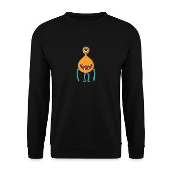Funny Horror Gift Cyclops Halloween Fantasy - Unisex Sweatshirt - black - Front - Alina (178cm) & Michal (187cm)