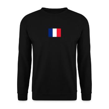 Französische Fahne auf dem Herzen - Unisex Pullover - Schwarz - Vorne - Alina (178cm) & Michal (187cm)