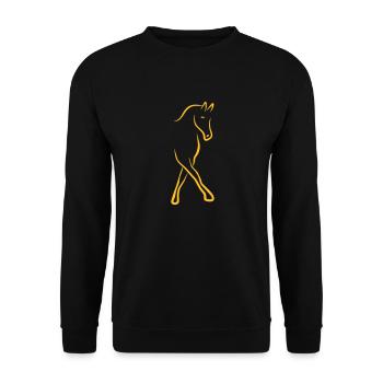 horse - Unisex Sweatshirt - black - Front - Alina (178cm) & Michal (187cm)