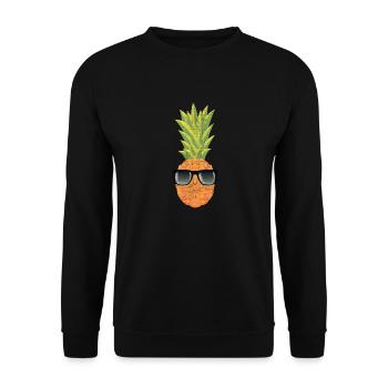 Pineapple With Sunglasses | Cool Illustration - Sweat-shirt Unisexe - noir - Devant - Alina (178cm) & Michal (187cm)