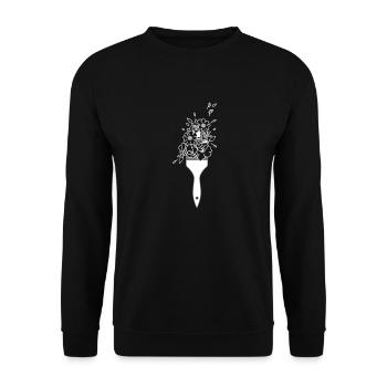 Brush flowers art - Unisex Sweatshirt - black - Front - Alina (178cm) & Michal (187cm)