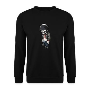 Skull Head Tattoo - Unisex Sweatshirt - black - Front - Alina (178cm) & Michal (187cm)