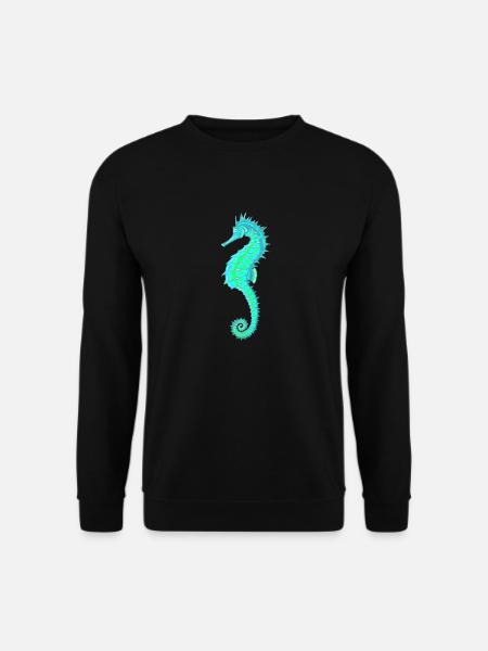 Seepferdchen Türkis. Meeresleben. Seepferdchen - Unisex Pullover - Schwarz