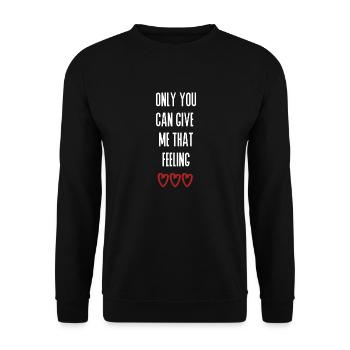 love love Saint-Valentin en amour Dicton anglais - Sweat-shirt Unisexe - noir - Devant - Alina (178cm) & Michal (187cm)