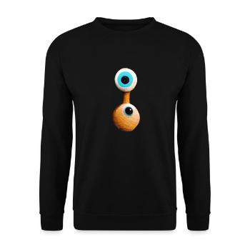 Augen Abstrakt übereinander - Unisex Pullover - Schwarz - Vorne - Alina (178cm) & Michal (187cm)