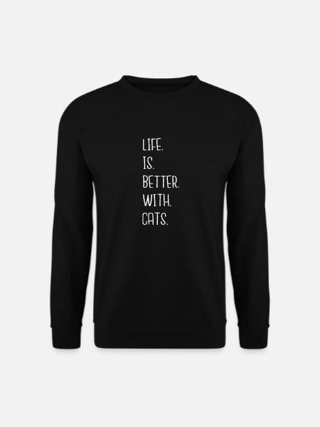 mignon chat arc-en-ciel dessin animé chat déclaration avacato chat - Sweat-shirt Unisexe - noir