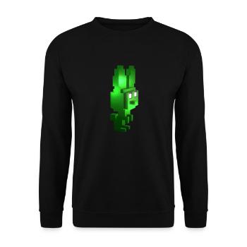 Green Creature 8-Bit Bunny: Veganes Gaming-T-Shirt - Unisex Pullover - Schwarz - Vorne - Alina (178cm) & Michal (187cm)