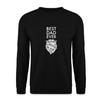 Best Dad Ever Bart Beard Vatertag Spruch - Unisex Pullover - Schwarz - Vorne - Alina (178cm) & Michal (187cm)