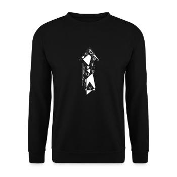 Immer Up white - Unisex Pullover - Schwarz - Vorne - Alina (178cm) & Michal (187cm)