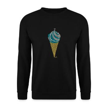 Laby Italienisches Eis - Unisex Pullover - Schwarz - Vorne - Alina (178cm) & Michal (187cm)