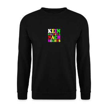 kein millimeter nach rechts - Unisex Pullover - Schwarz - Vorne - Alina (178cm) & Michal (187cm)