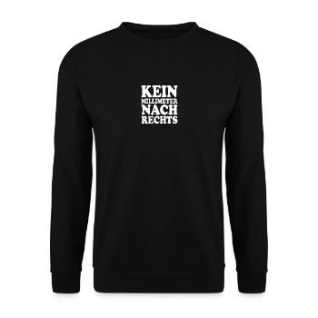 kein millimeter nach rechts - Unisex Pullover - Schwarz - Vorne - Alina (178cm) & Michal (187cm)