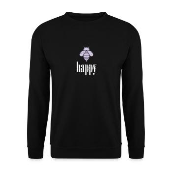 Purple Pastel Bee Happy Bee Be Happy - Unisex Sweatshirt - black - Front - Alina (178cm) & Michal (187cm)