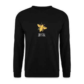 Yellow Bee Joyful Bee Be Joyful - Unisex Sweatshirt - black - Front - Alina (178cm) & Michal (187cm)