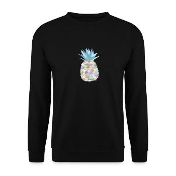 Pastel-coloured pineapple - Unisex Sweatshirt - black - Front - Alina (178cm) & Michal (187cm)