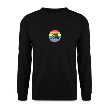 ONE LOVE - Unisex Pullover - Schwarz - Vorne - Alina (178cm) & Michal (187cm)