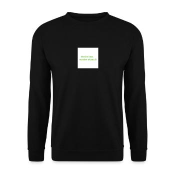 Sei die beste Version von dir - Unisex Pullover - Schwarz - Vorne - Alina (178cm) & Michal (187cm)