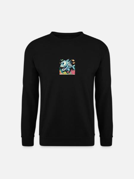 Cartoon Skeleton Fish 1 - Unisex Sweatshirt - black