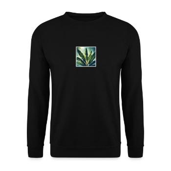 Bananenblatt 1 - Unisex Pullover - Schwarz - Vorne - Alina (178cm) & Michal (187cm)