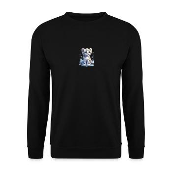Niedliches Leopardenbaby Faszinierende Wildtiera - Unisex Pullover - Schwarz - Vorne - Alina (178cm) & Michal (187cm)