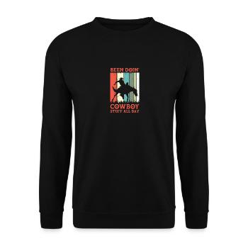 J’ai fait du rodéo de cow-boy toute la journée - Sweat-shirt Unisexe - noir - Devant - Alina (178cm) & Michal (187cm)