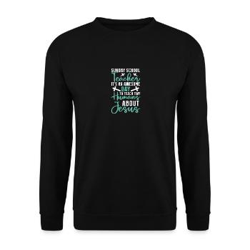Faithful Servant Christian Sunday School Teacher - Unisex Sweatshirt - black - Front - Alina (178cm) & Michal (187cm)
