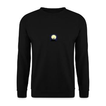 Two rabbits at the full moon - Unisex Sweatshirt - black - Front - Alina (178cm) & Michal (187cm)