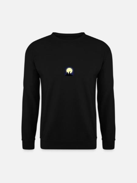 Two rabbits at the full moon - Unisex Sweatshirt - black