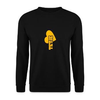 Amour pour Tetje Gold Love - Sweat-shirt Unisexe - noir - Devant - Alina (178cm) & Michal (187cm)