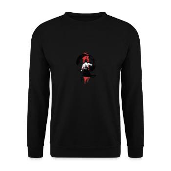 Samurai Warrior Sword design rétro japonais - Sweat-shirt Unisexe - noir - Devant - Alina (178cm) & Michal (187cm)