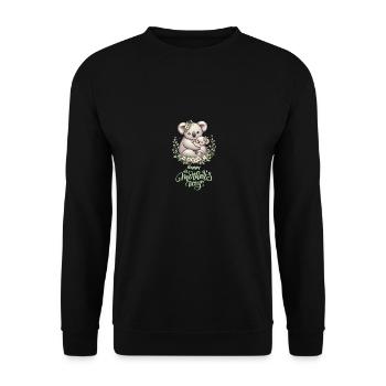 Koala Lover Hug Floral Mum Happy Mother's Day - Unisex Pullover - Schwarz - Vorne - Alina (178cm) & Michal (187cm)