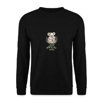 Best Mom Ever Koala Embrace Floral Wreath - Unisex Pullover - Schwarz - Vorne - Alina (178cm) & Michal (187cm)